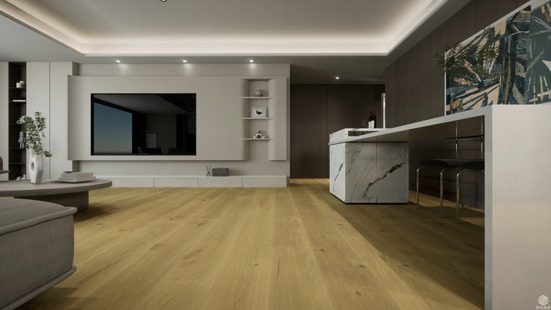 Blanche — McMillan engineered white oak flooring by Jamail Hardwoods
