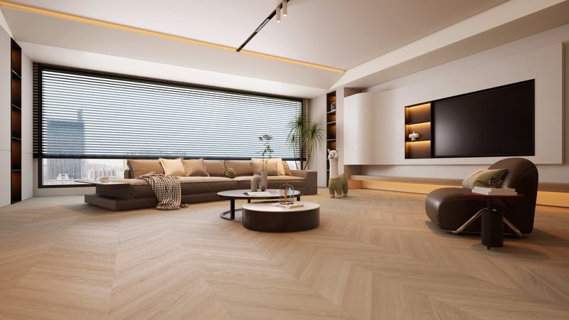 Diva Chevron — McMillan engineered white oak flooring by Jamail Hardwoods
