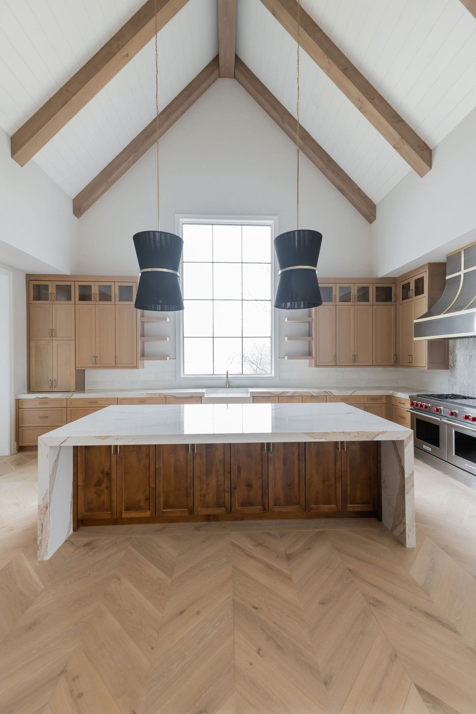 Mercury Character chevron European White Oak installation