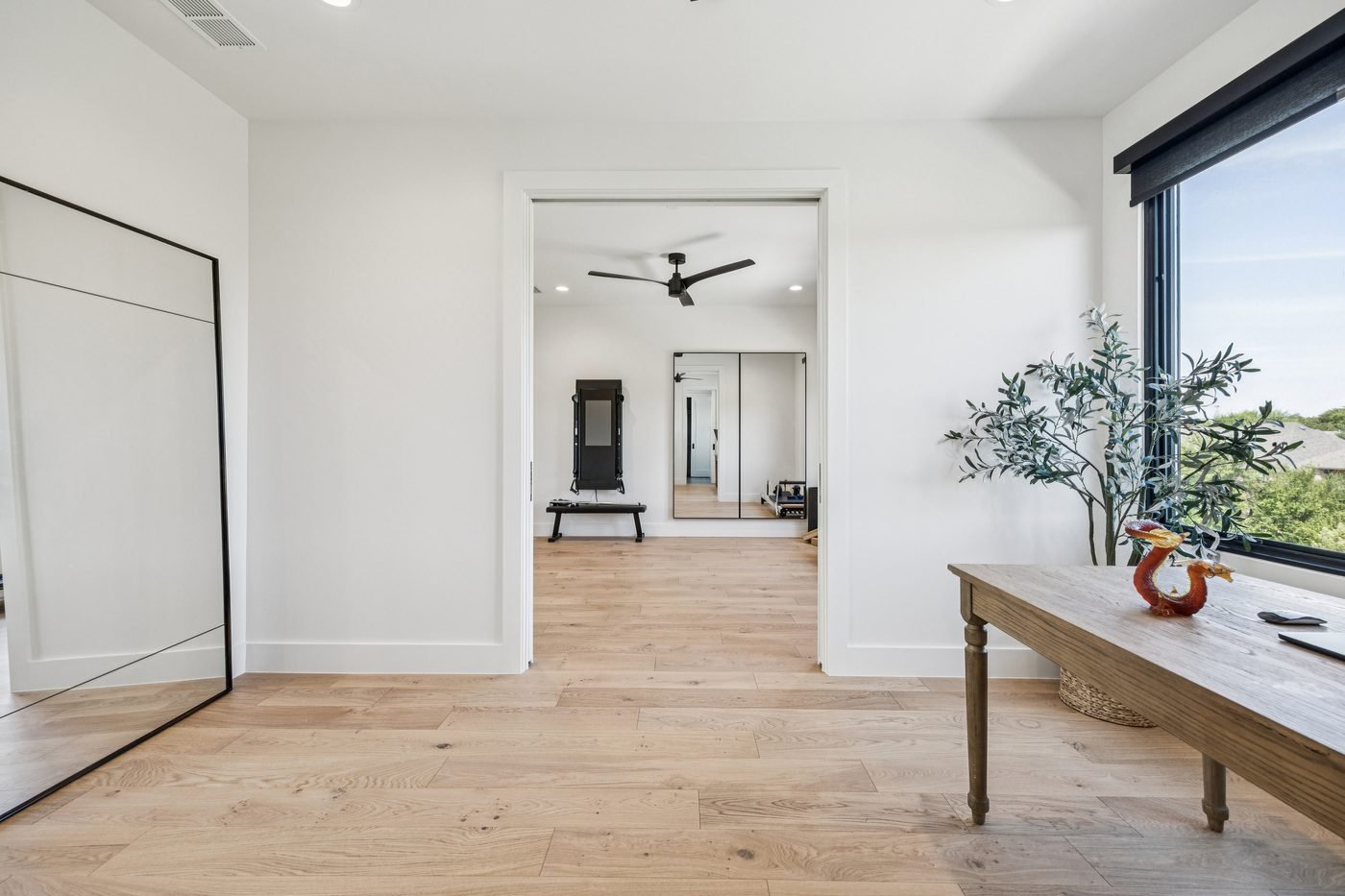 Memorial custom home with European white oak