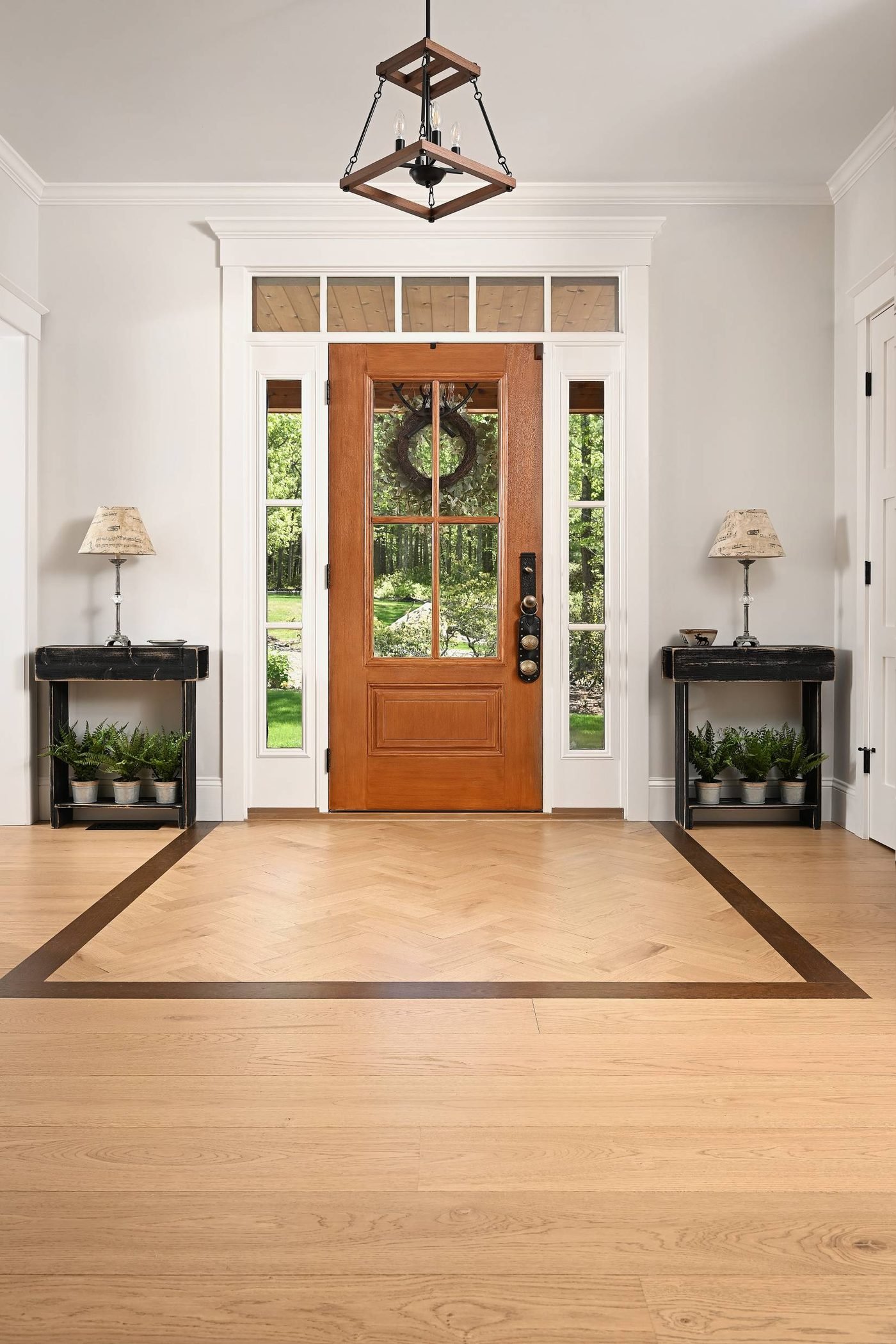River Oaks estate with wide-plank rift-sawn European white oak flooring