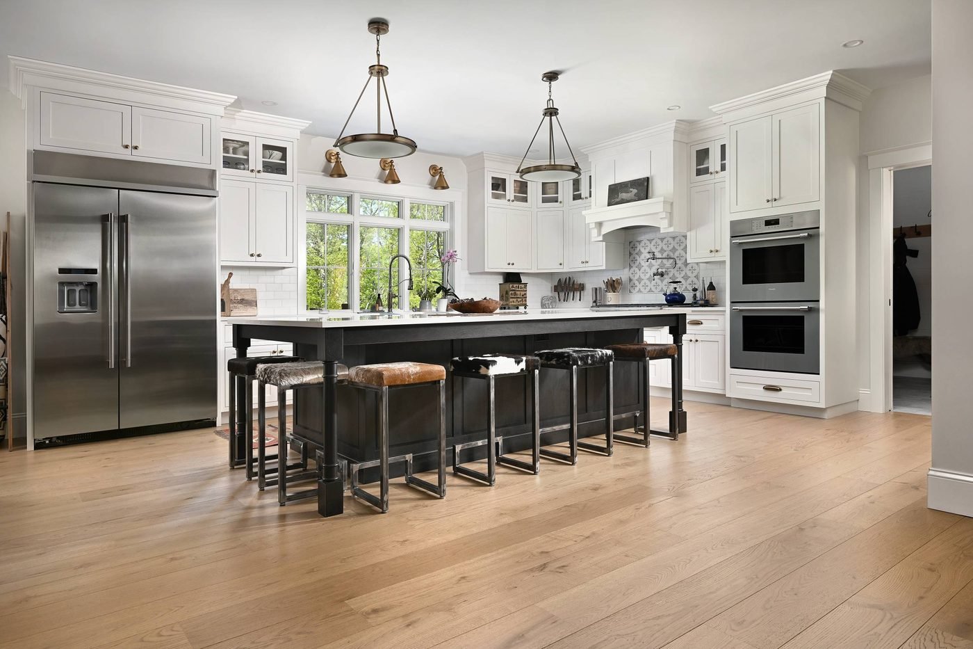 Hopkins Residence secondary space with wide-plank oak